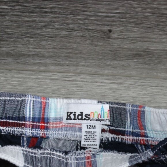 Kids Headquarters Infant/Toddler Pull on Plaid Shorts-Blue-Size 12M-NWT - Picture 4 of 5